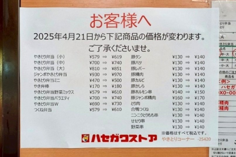 値上げ